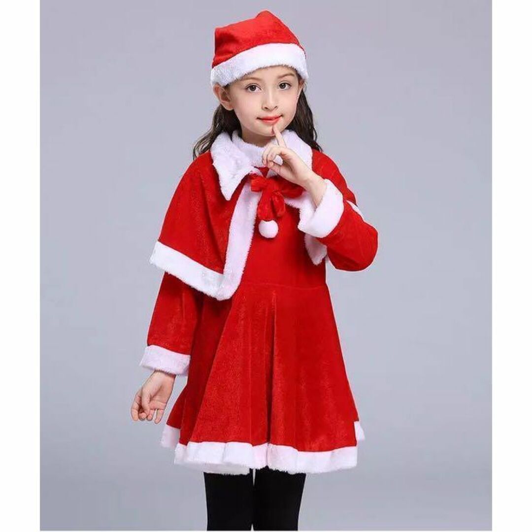 クリスマスワンピース　150cm サンタクロース　コスプレ　コスチューム　子供用 キッズ/ベビー/マタニティのキッズ服女の子用(90cm~)(ワンピース)の商品写真