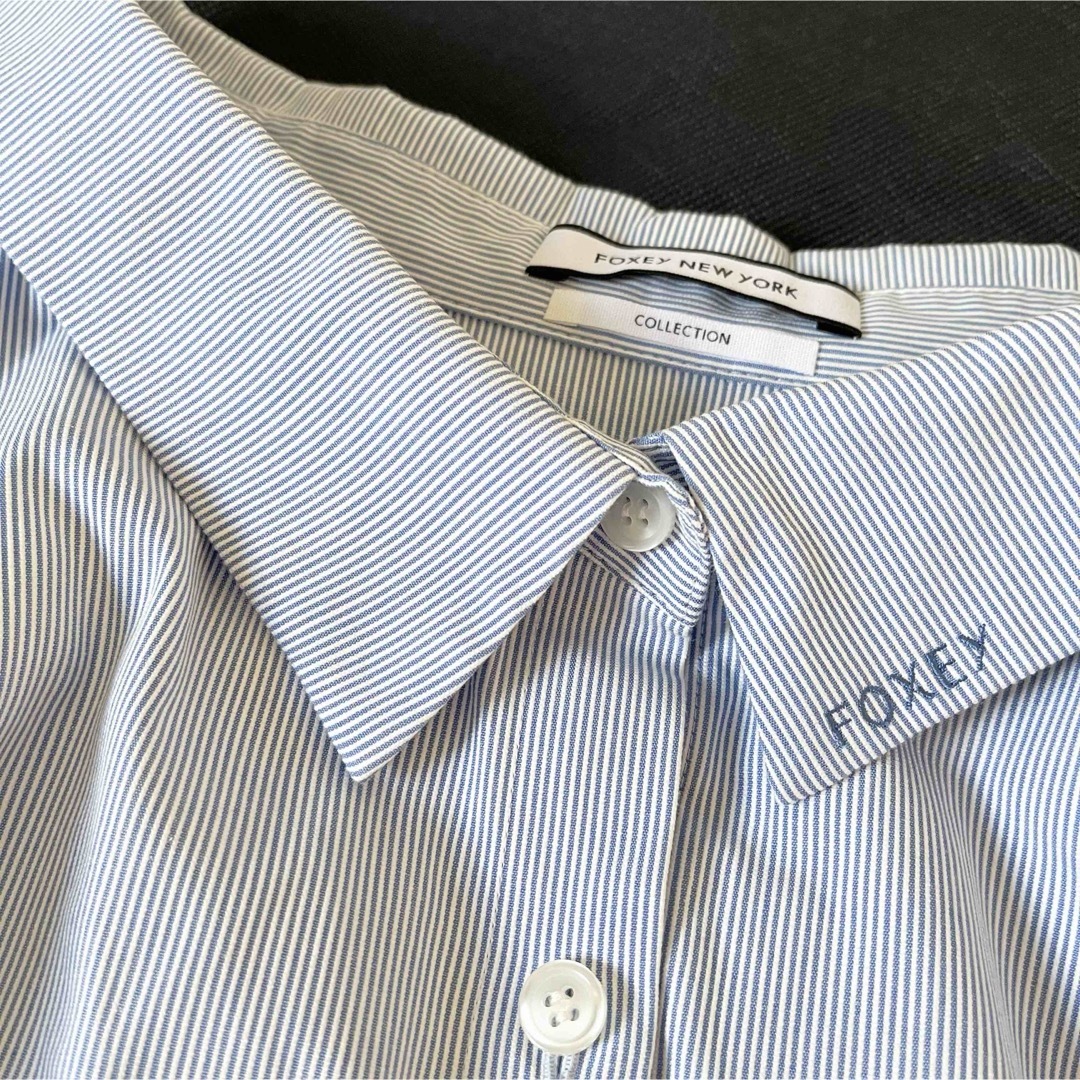 FOXEY - フォクシーニューヨーク ブラウス オーバーシャツ ストライプ