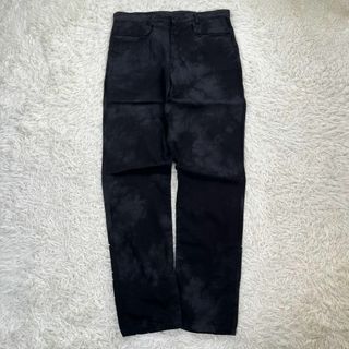 ヨウジヤマモト(Yohji Yamamoto)の【美品】ヨウジヤマモト プールオム　ムラ染め デニムパンツ　ブラック　サルエル(デニム/ジーンズ)