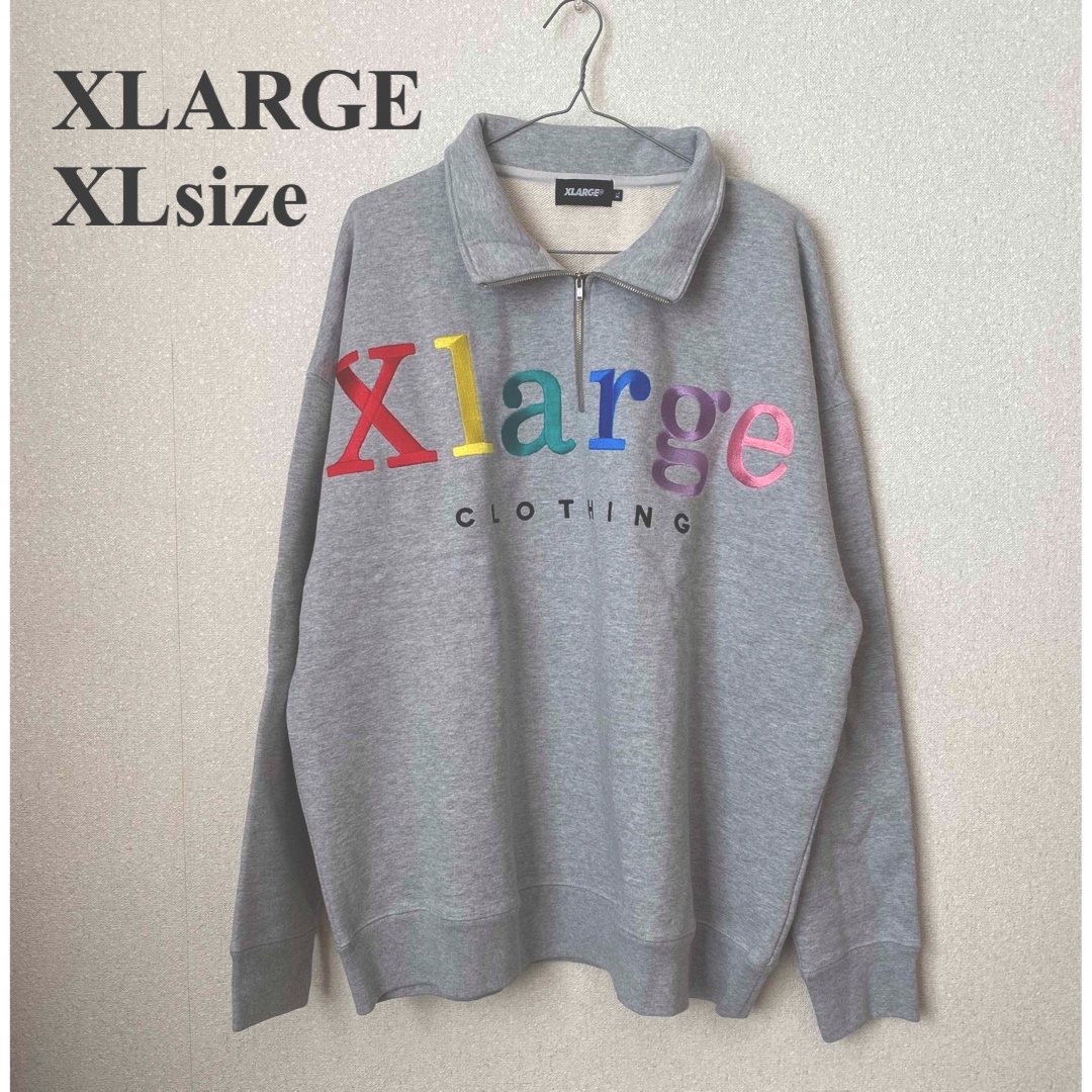 【XLARGE】エクストララージ ハーフジップパーカー スエット パーカー 刺繍のサムネイル