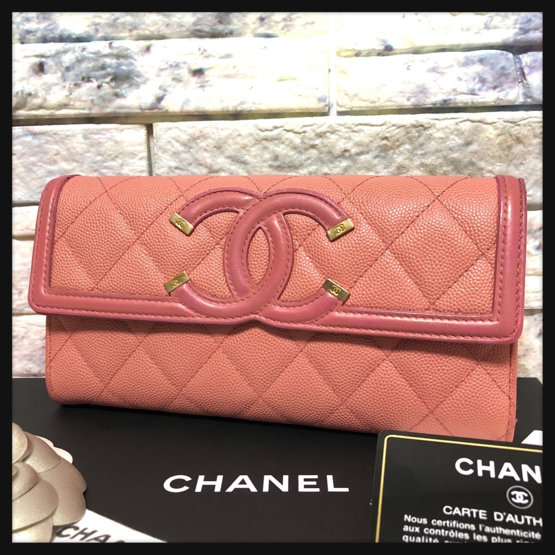 CHANEL(シャネル)のCHANEL シャネル　財布　フィリグリー　キャビアスキン　ピンク レディースのファッション小物(財布)の商品写真