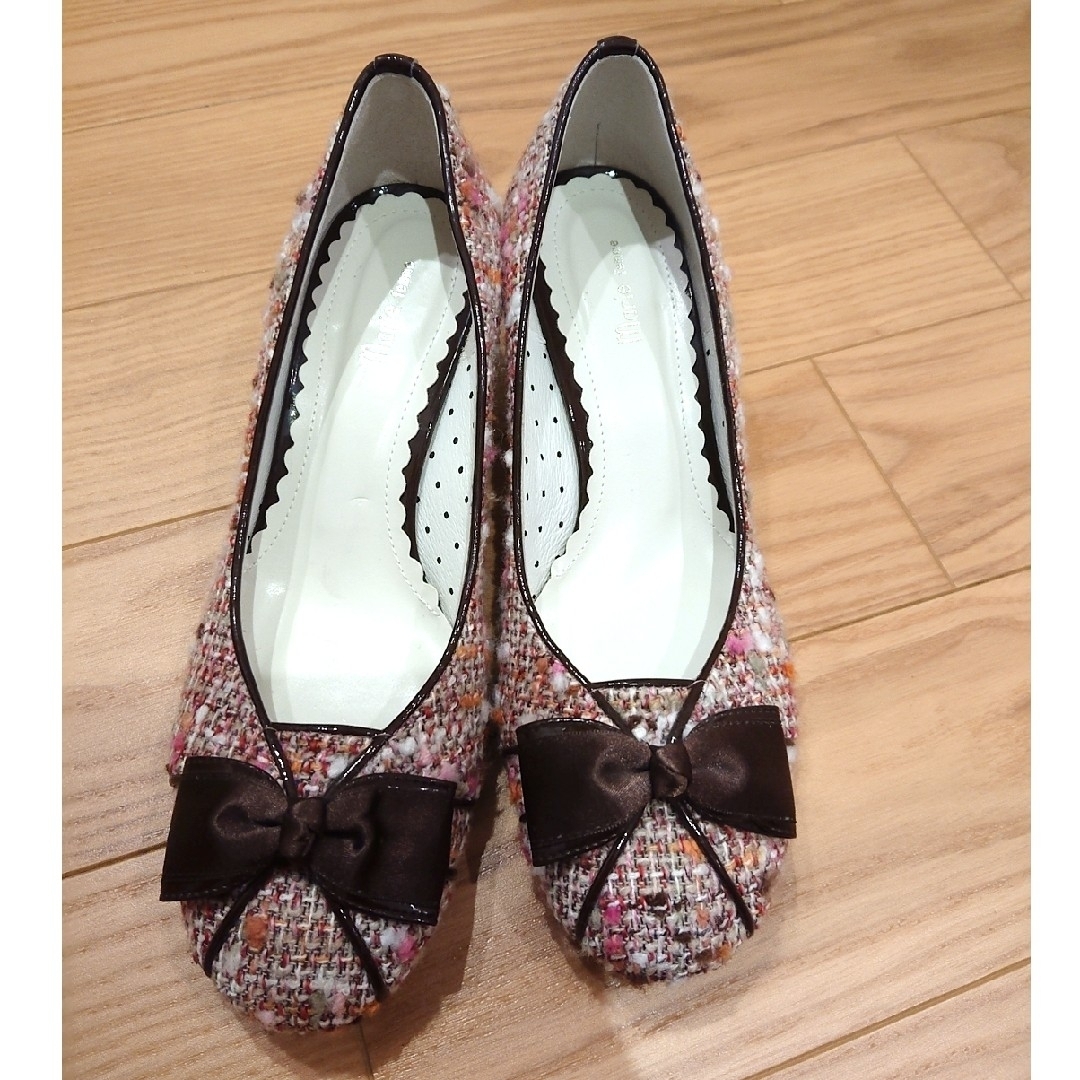 Marie femme(マリーファム)の23.5cm  マリーファム  パンプス  ツイード  ピンク レディースの靴/シューズ(ハイヒール/パンプス)の商品写真