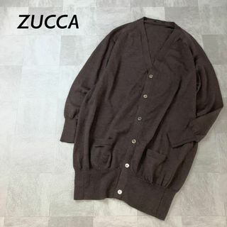 ズッカ(ZUCCa)のZUCCA ズッカ vネックウールニット ロングカーディガン メンズ M(カーディガン)