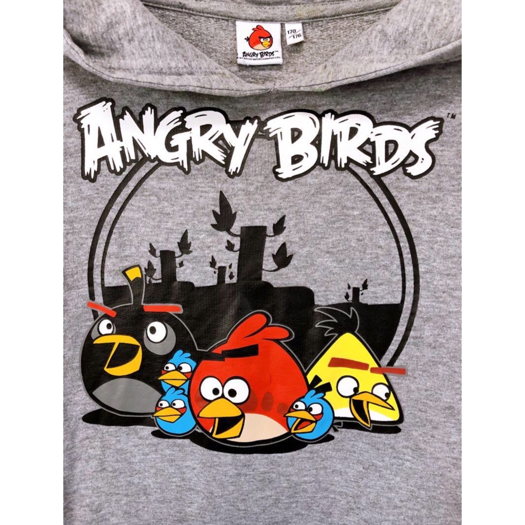Angry Birds　アングリーバード　パーカー　M　グレー　USA古着 メンズのトップス(パーカー)の商品写真