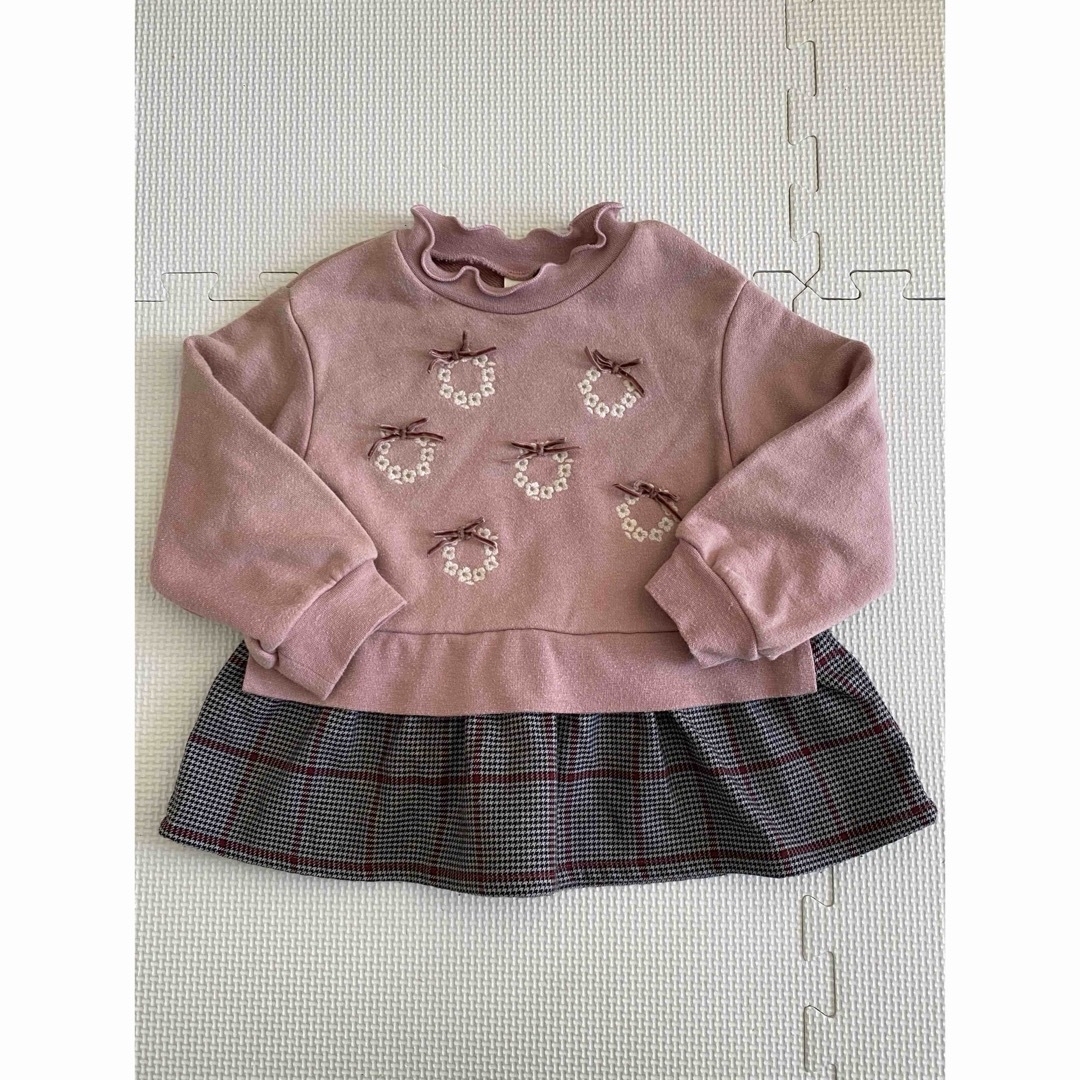 apres les cours(アプレレクール)のアプレレクール90 トレーナー 2点セット キッズ/ベビー/マタニティのキッズ服女の子用(90cm~)(Tシャツ/カットソー)の商品写真