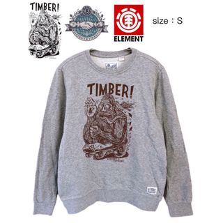 エレメント(ELEMENT)のELEMENT✕TIMBER!　スウェット　S　グレー　USA古着(スウェット)