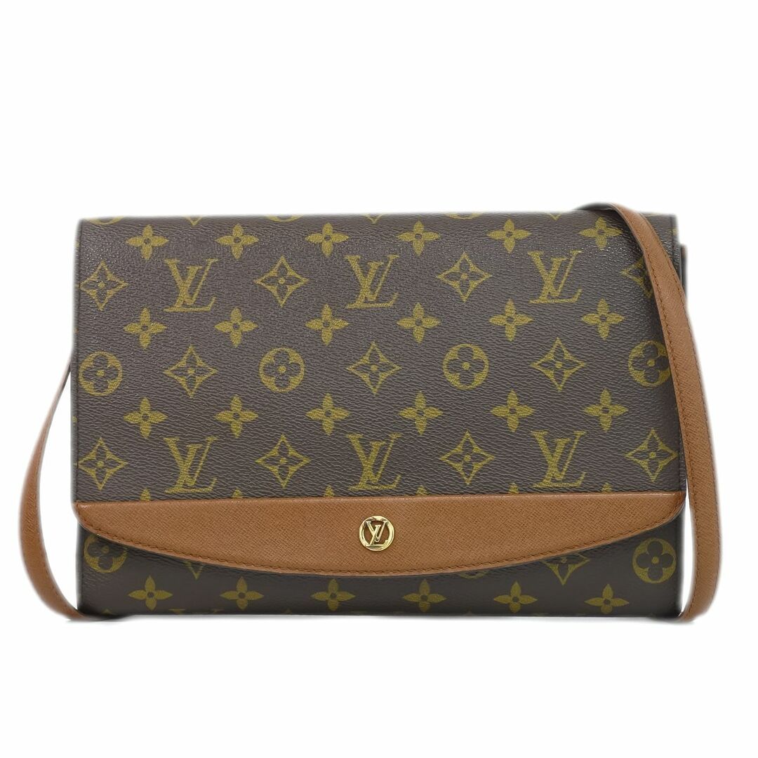 本物 ルイヴィトン LOUIS VUITTON LV ボルドー モノグラム 2WAY ショルダーバッグ ポシェット クラッチバッグ ブラウン M51797 Bordeaux ビトン バッグレディース