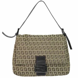 フェンディ(FENDI)の本物 フェンディ FENDI マンマバケット ズッキーノ ショルダーバッグ キャンバス ベージュ 8BR001 Mamma Baguette バッグ 中古(ショルダーバッグ)