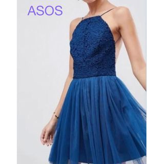 エイソス(asos)の ASOS デザイン チュール レース トップ バックレス ドレス(その他ドレス)