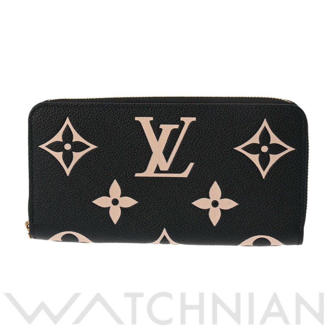 ファスナー内側ルイ ヴィトン LOUIS VUITTON M80481 RFIDタグ(ICチップ) ユニセックス 長財布 モノグラムアンプラント ブラック/ベージュ レザー