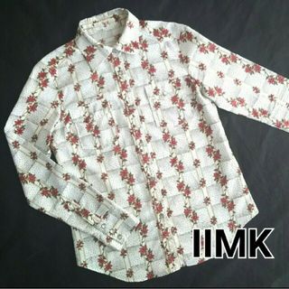 美品 iimk レトロシャツ ブラウス 花柄