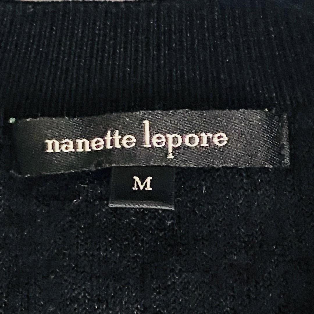 Nanette Lepore(ナネットレポー)のナネットレポー　ニットカーディガン　ビジュー　ビーズ　ブラック　Mサイズ レディースのトップス(カーディガン)の商品写真