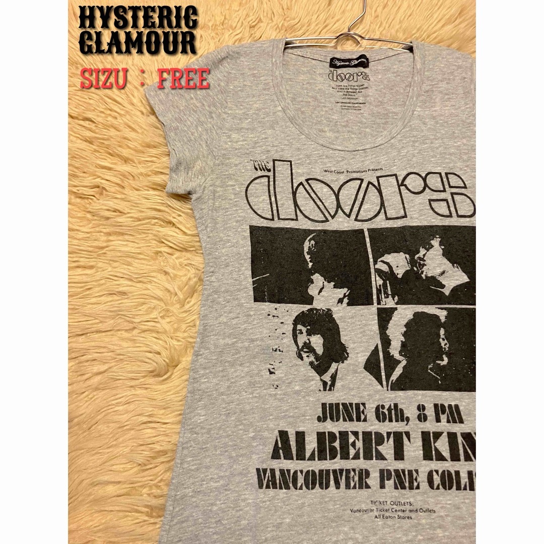 HYSTERIC GLAMOUR(ヒステリックグラマー)のHYSTERIC GLAMOUR THE DOORS バンド　ロングTシャツ レディースのトップス(Tシャツ(半袖/袖なし))の商品写真