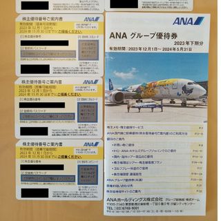 ANA 株主優待券3枚分（まとめて3枚の場合グループ優待券1冊付き）(その他)