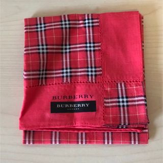 バーバリー(BURBERRY)のバーバリー　大判ハンカチ　レッド　チェック　新品未使用🌟(ハンカチ)