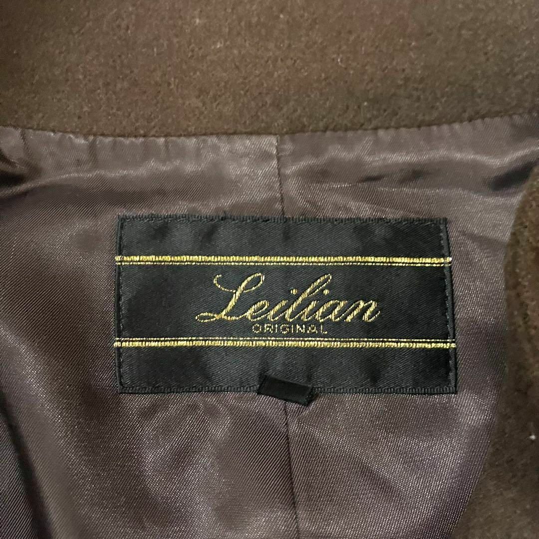 leilian(レリアン)の美品 レリアン カシミヤ混 スタンドカラーロングコート ブラウン 9 レディースのジャケット/アウター(ロングコート)の商品写真