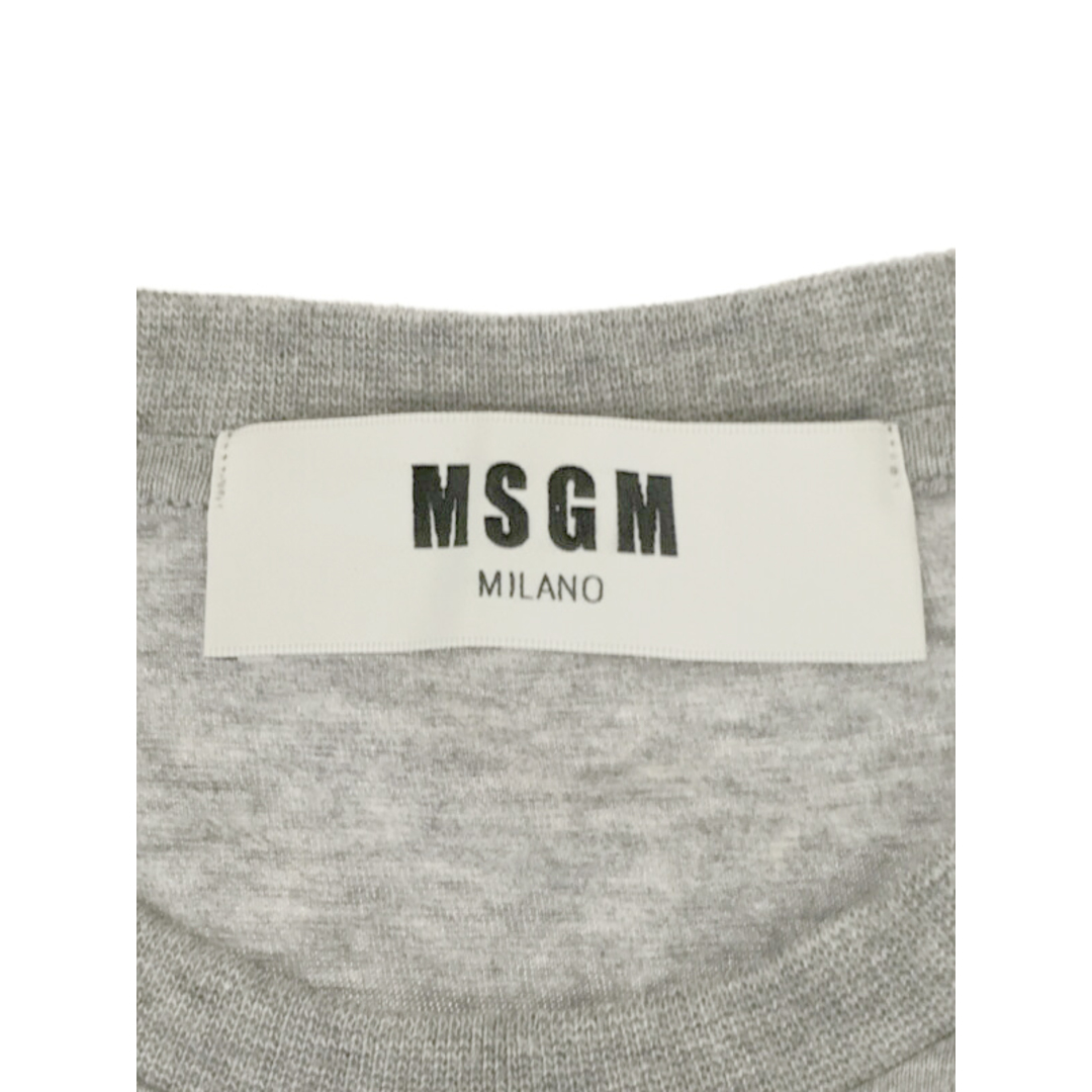 MSGM(エムエスジイエム)のMSGM エムエスジーエム リボンドッキングクルーネックTシャツ グレー S 2241MDM97 レディースのトップス(カットソー(半袖/袖なし))の商品写真