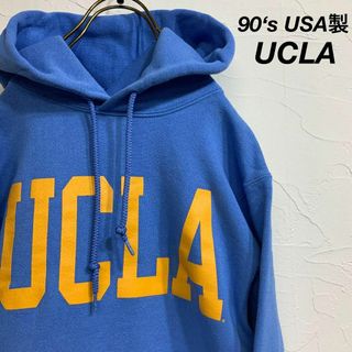 美品 90‘s USA製 UCLA オーバーロゴ ビッグフーディ パーカー