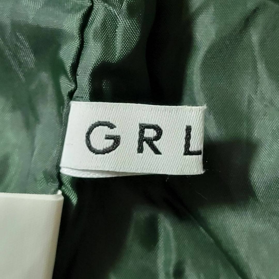GRL(グレイル)のグレイル アシンメトリーデザインフェイクウールショートコート グリーン レディースのジャケット/アウター(ロングコート)の商品写真