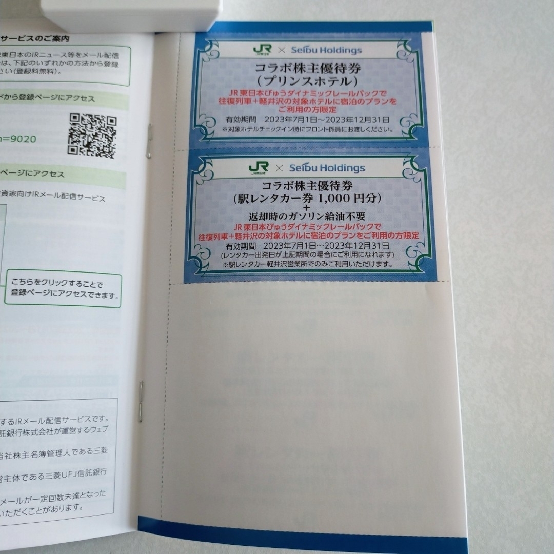 JR(ジェイアール)の【1冊未使用】JR東日本旅客鉄道 株主優待 株主サービス券 2024/6/30迄 チケットの優待券/割引券(その他)の商品写真