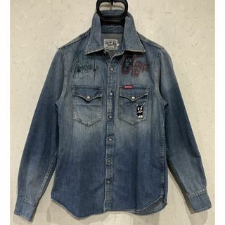 ヒステリックグラマー(HYSTERIC GLAMOUR)の＊ヒステリックグラマー SKOLOCTO 刺繍入 デニムシャツ トップス M(シャツ/ブラウス(長袖/七分))