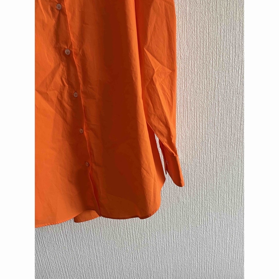 ZARA(ザラ)の[新品]ZARAシャツ　2Ｌサイズ　オレンジ レディースのトップス(シャツ/ブラウス(長袖/七分))の商品写真