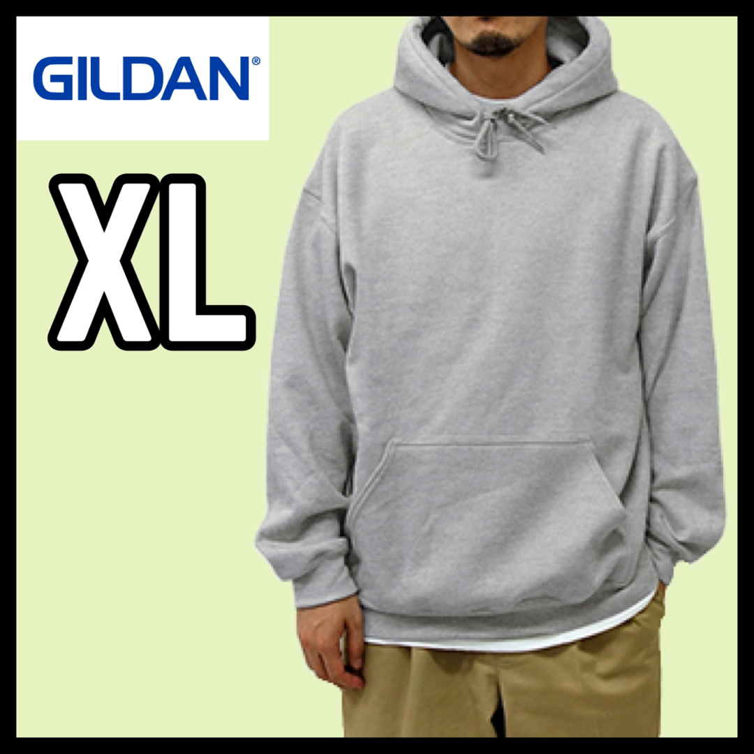 GILDAN(ギルタン)の新品 ギルダン 8oz プルオーバー 無地かぶりパーカー裏起毛 グレー XL メンズのトップス(パーカー)の商品写真