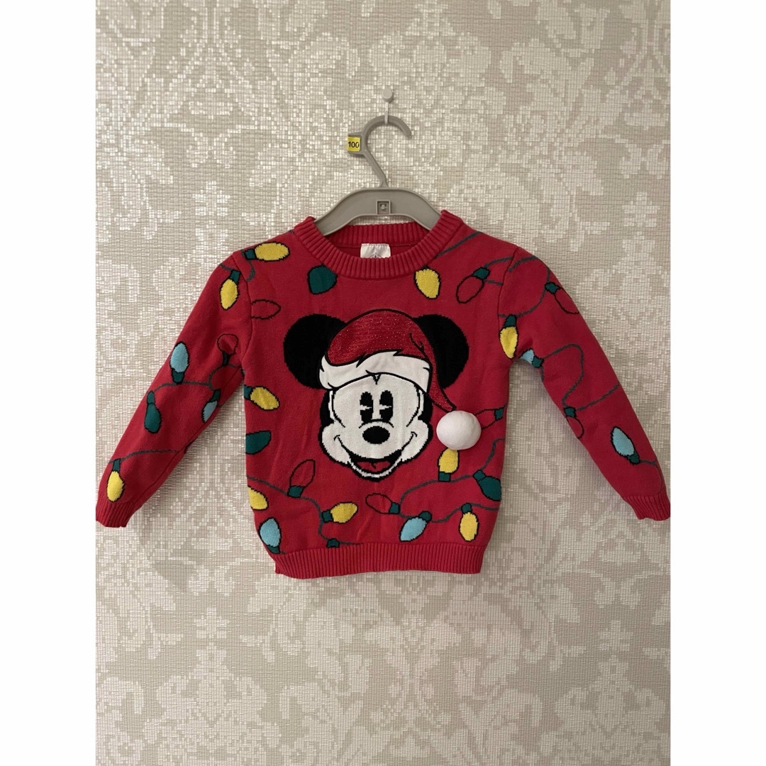 Disney(ディズニー)のミッキー クリスマスニット 100cm 美品 キッズ/ベビー/マタニティのキッズ服男の子用(90cm~)(ニット)の商品写真