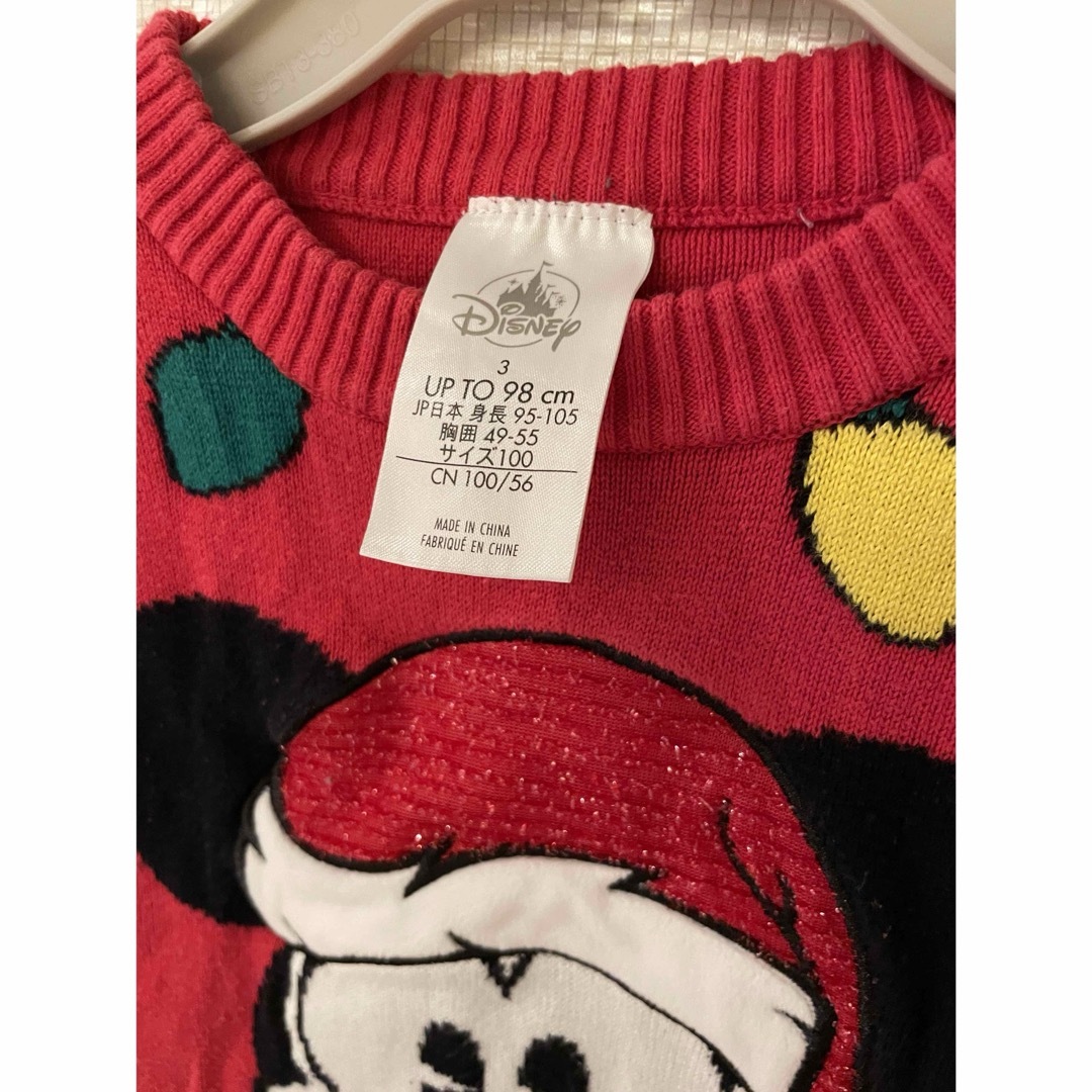 Disney(ディズニー)のミッキー クリスマスニット 100cm 美品 キッズ/ベビー/マタニティのキッズ服男の子用(90cm~)(ニット)の商品写真