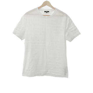 バルマン(BALMAIN)のBALMAIN Paris バルマンパリ 22SS 総ロゴプリントクルーネックTシャツ BRM305280 ホワイト L(Tシャツ/カットソー(半袖/袖なし))