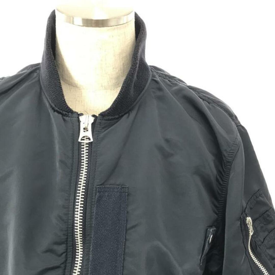 sacai(サカイ)のsacai / サカイ | FABRIC COMBO MA-1 BLOUSON / ドッキング レイヤード ボンバージャケット ブルゾン | 2 | Navy | メンズ メンズのジャケット/アウター(その他)の商品写真