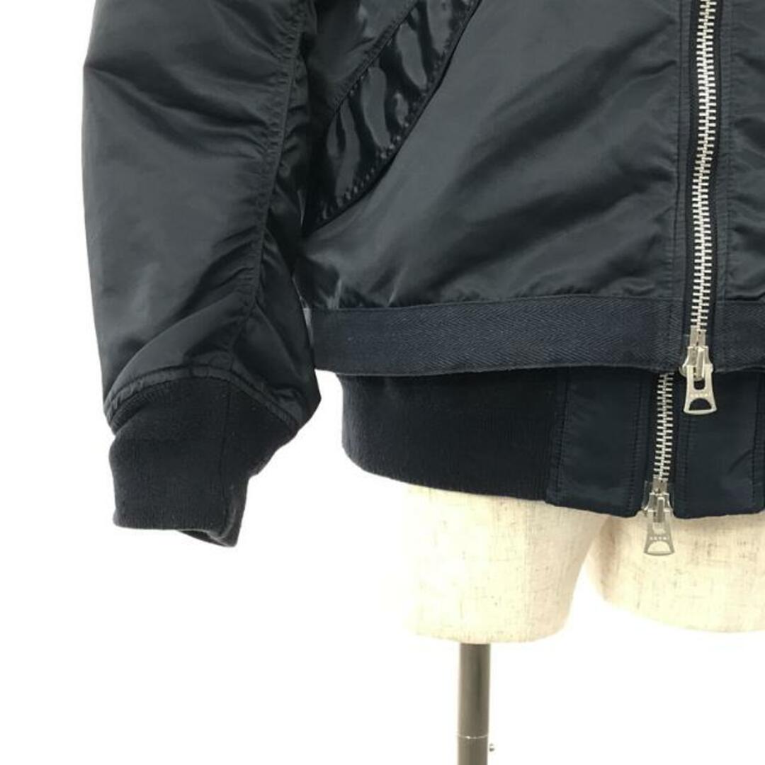 sacai(サカイ)のsacai / サカイ | FABRIC COMBO MA-1 BLOUSON / ドッキング レイヤード ボンバージャケット ブルゾン | 2 | Navy | メンズ メンズのジャケット/アウター(その他)の商品写真