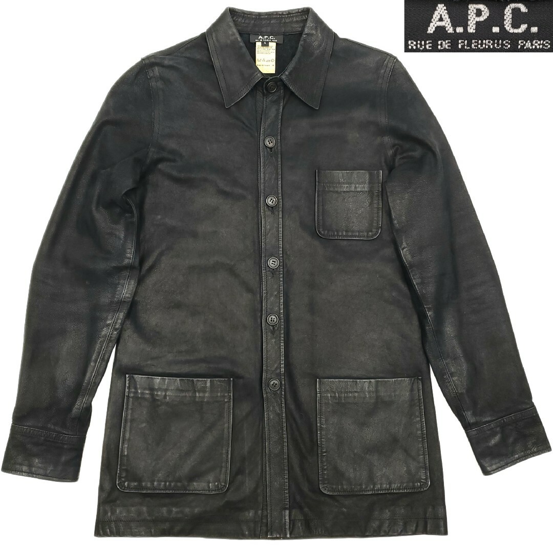 A.P.C - フランス製☆初期A.P.C.☆S牛革レザーシャツジャケット黒 ...