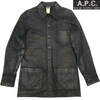 美品　A.P.C 羊革　ボア　レザージャケット　サイズ2　黒　ブラック約64cm