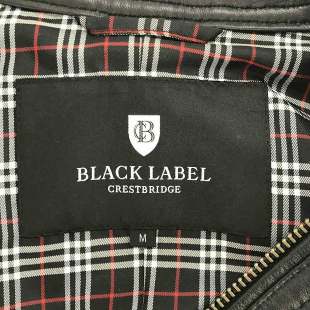 BLACK LABEL CRESTBRIDGE / ブラックレーベル・クレストブリッジ | ラムレザー シングルライダースジャケット | M |  ブラック | メンズ