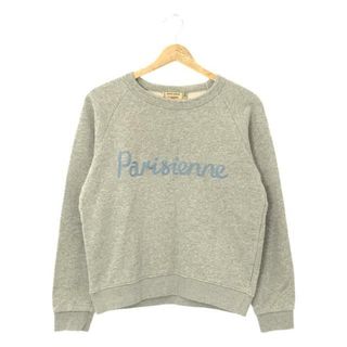 メゾンキツネ(MAISON KITSUNE')のMAISON KITSUNE / メゾンキツネ | Parisienne 刺しゅう クルーネック スウェット | S | グレー | レディース(トレーナー/スウェット)