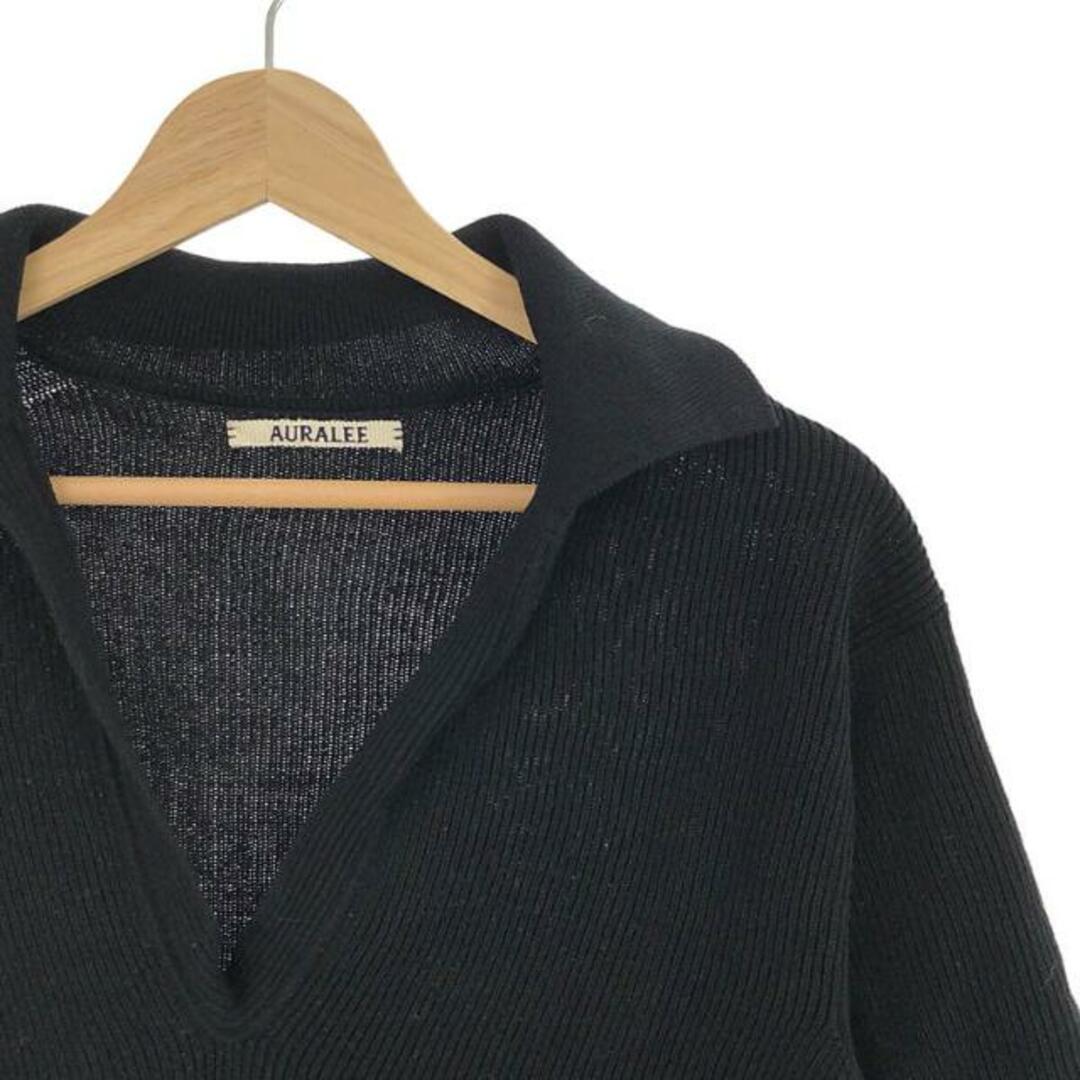 AURALEE RIB KNIT ONE-PIECE リブニット ワンピース黒