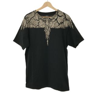 マルセロブロン(MARCELO BURLON)のMARCELO BURLON マルセロバーロン フェザープリントクルーネックTシャツ ブラック M CMAA018R20JER007(Tシャツ/カットソー(半袖/袖なし))