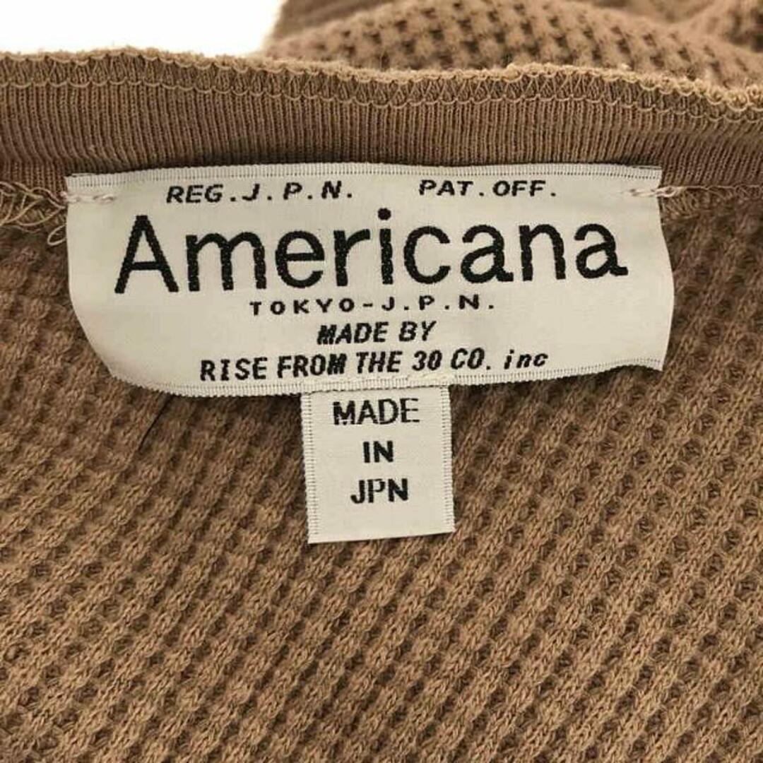 AMERICANA(アメリカーナ)のAmericana / アメリカーナ | ワッフルヘンリーネックカットソー | ライトブラウン | レディース レディースのトップス(Tシャツ(長袖/七分))の商品写真