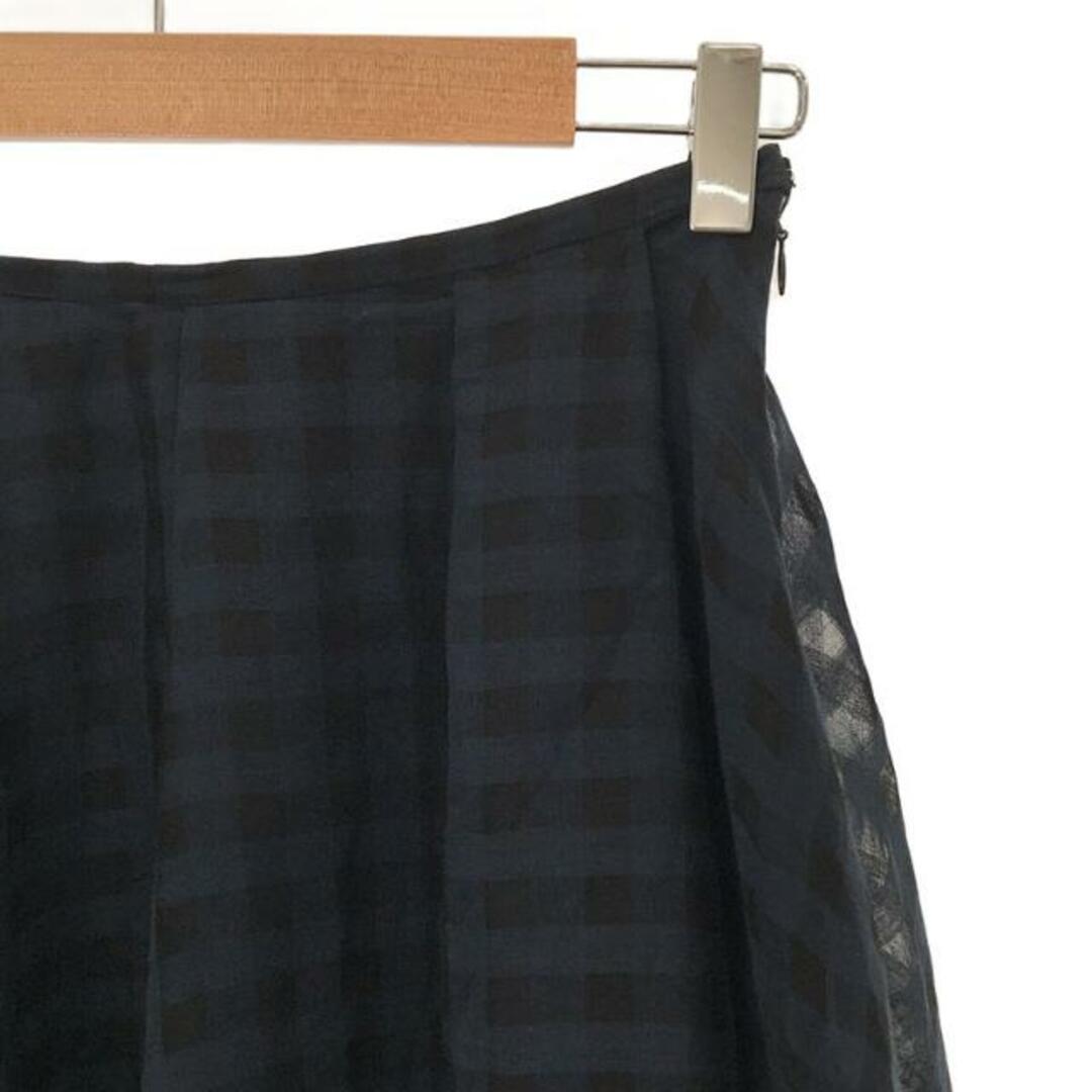 LE CIEL BLEU(ルシェルブルー)のLE CIEL BLEU / ルシェルブルー | ギンガムチェック ロングスカート | 40 | ネイビー/ブラック | レディース レディースのスカート(ロングスカート)の商品写真