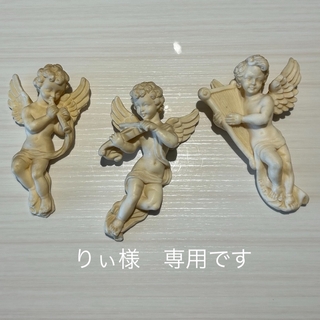【りぃ様専用】天使の壁飾り（オーナメント）3個セット(インテリア雑貨)