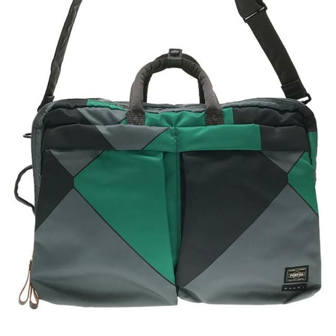 【美品】 MARNI / マルニ | × PORTER / ポーター 3way tanker bag / タンカー ショルダー付き ブリーフケース  トートバッグ / リュック バックパック / ユニセックス | グレー/ブラック/グリーン | メンズ