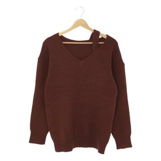 6(ROKU) BEAUTY&YOUTH / ロクビューティーアンドユース | V NECK KNIT PULLOVER / コットン ニット プルオーバー | F | ブラウン | レディース(ニット/セーター)
