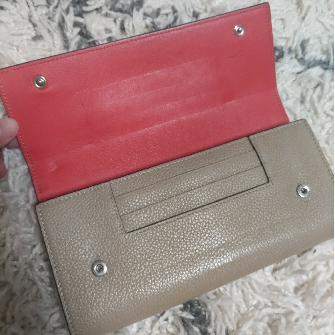 celine - CELINE長財布グレージュレッドバイカラー旧ロゴの通販 by