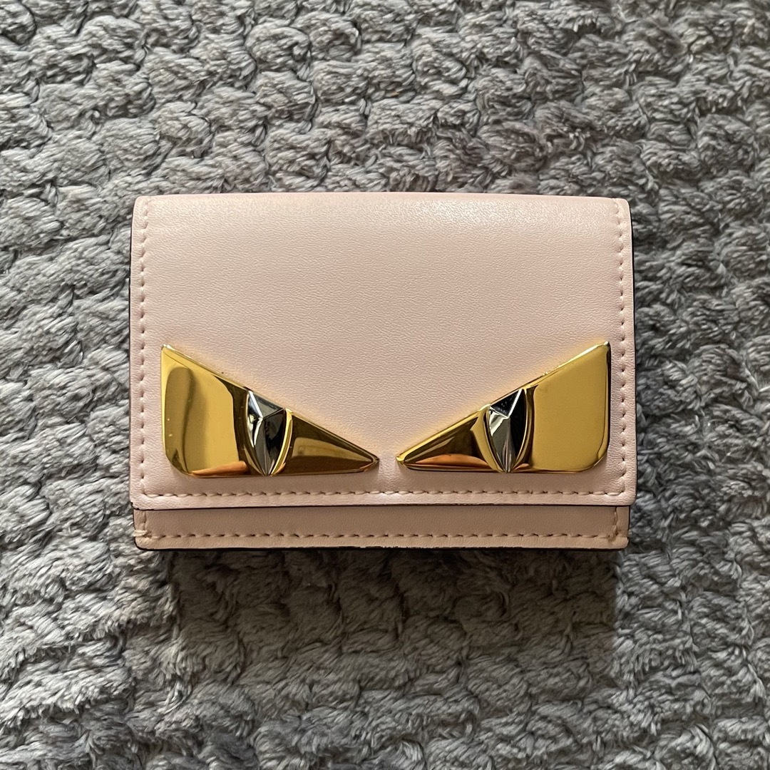 ファッション小物FENDI モンスター　折り財布　ピンク