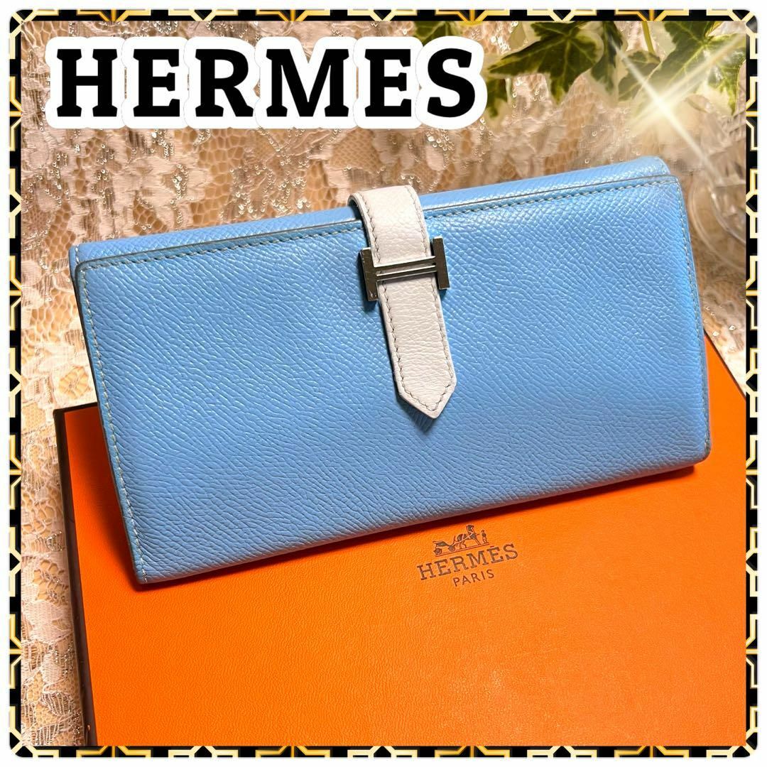 【極美品】HERMES ベアン デュプリ ヴォーエプソン 三つ折り長財布★正規品 | フリマアプリ ラクマ