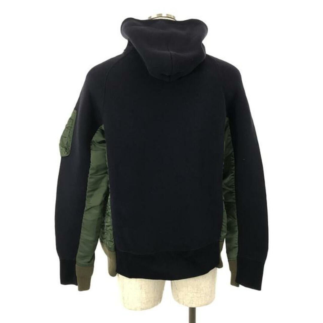 sacai / サカイ | Sponge Sweat x MA-1 Hoodie / ミリタリー スポンジスウェット フーディ | 1 |  navy/khaki | メンズ