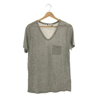 ティーバイアレキサンダーワン(T by Alexander Wang)の【新品】  T by Alexander Wang / ティーバイアレキサンダーワン | レーヨン クルーネック ポケットTシャツ | S | グレー | レディース(Tシャツ(半袖/袖なし))