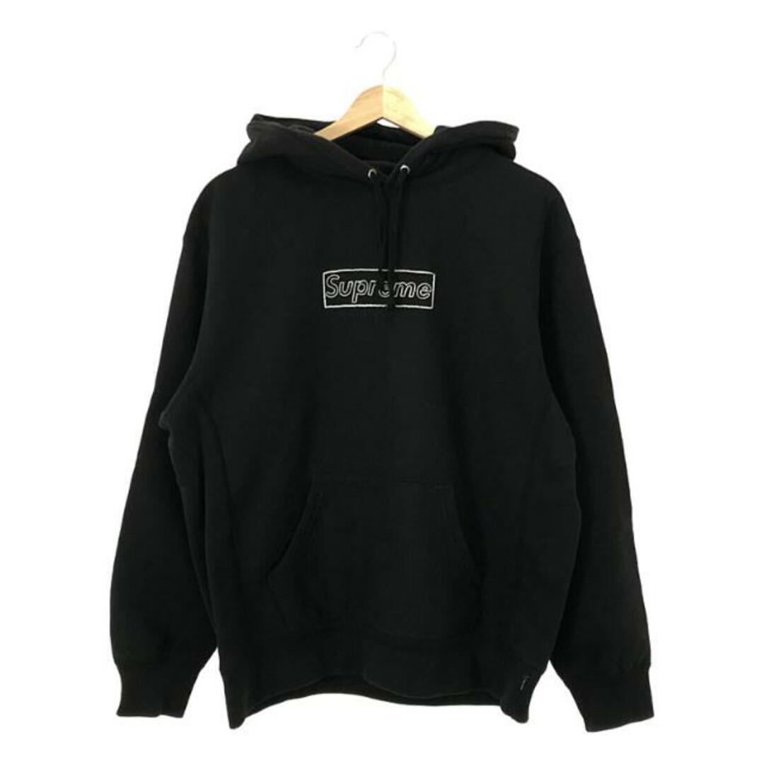 SUPREME / シュプリーム | × KAWS / カウズ Chalk Logo Hooded Sweatshirt / チョークボックスロゴ スウェット パーカー | S | ブラック | メンズ