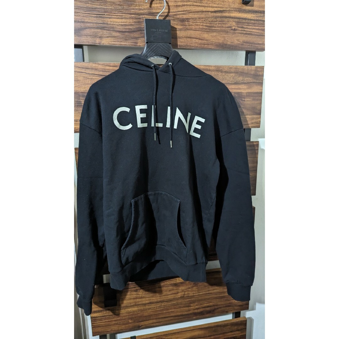 トップスCELINE セリーヌ ロゴパーカー 2Y321052H XS 黒